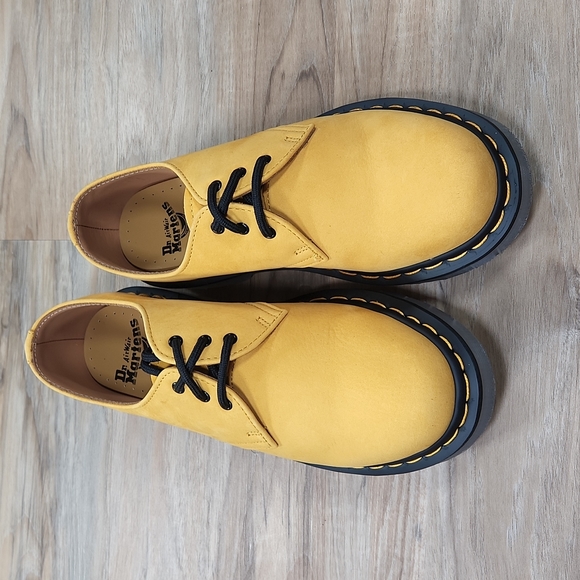 Dr. Martin Golden Yellow Iced II Oxford Doc Dr Martens 1461 Iced II Yellow Black Suede Low Men Size  main image 4